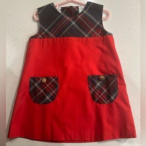 The Beaufort Bonnet Company Girls 3T Jill Jumper Red and Plaid